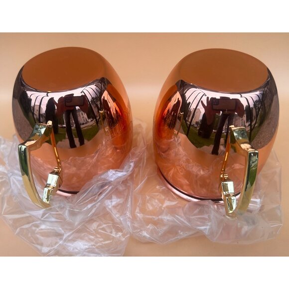 Pair Hunt A Killer Detective Juice Copper Moscow Mule Mugs Nickel-Lined 16oz - Picture 8 of 9